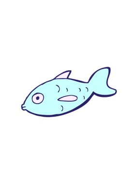 Çizgi film balık çiziminin yıldız patlaması etkisi animasyonu