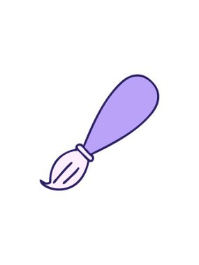 Bir boya fırçasının sevimli çizgi filminin radyoaktif parlak animasyonu