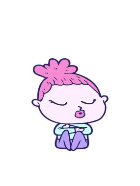 sakin bir kadının hareketli animasyonu