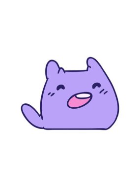 Bir kawaii kedisinin çizgi film çiziminin hareketli animasyonu