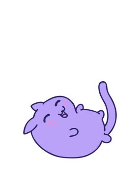 Sevimli bir kedinin gülüşünü canlandıran çizgi film.