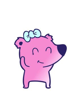 Ayı çizgi film karakterinin yanıp sönen radyal çizgileri.