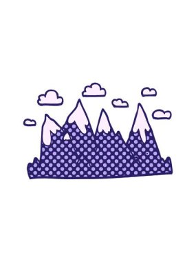 karikatür karalama dağ aralığının basınçlı animasyonu