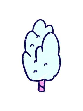 neon ışık efektleri ağaç tebeşiri çizim çizgi filminin animasyonu