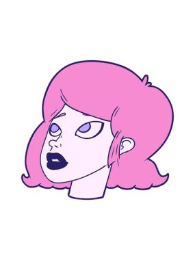 Çizgi filmdeki kızıl saçlı kızın hareketli animasyonu