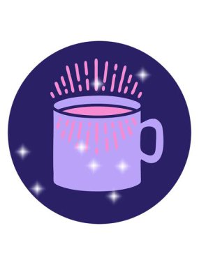 Simgesel dövme tarzı kahve karikatürü animasyonu.