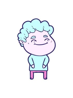 Çizgi film dostu adamın dönen hareketi.