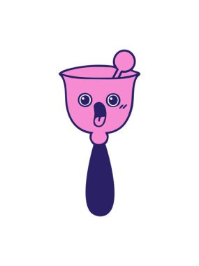 Okul çanının sevimli çizgi filminin ışık efekti.