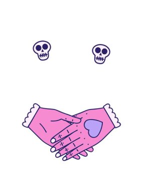 bir çift elin kafatası animasyonu