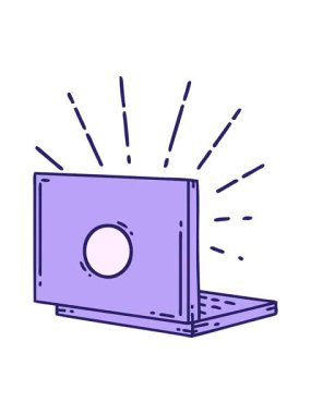 Geleneksel dövme dizüstü bilgisayarının hareketli animasyonu