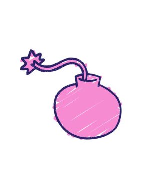 Yuvarlak Bomba Tebeşir Çiziminin hareketli animasyonu