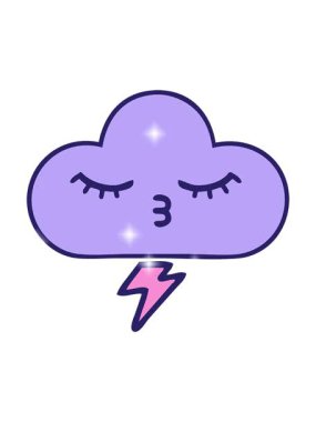 Bir fırtına bulutu çiziminin sevimli çizgi filminin parıltı etkisi