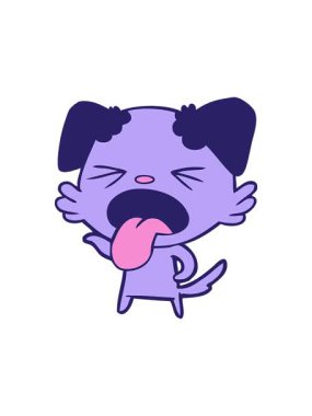 İğrenç bir köpeğin çizgi film animasyonu.