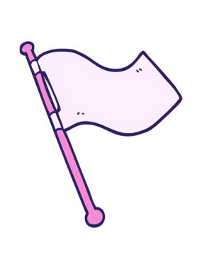 karikatür karalama beyaz bayrak sallama efekti