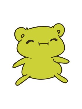 Çizgi film illüstrasyonunun renkli animasyonu kawaii sevimli oyuncak ayı