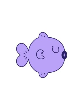 El çizimi karikatür balıklarının satış animasyonu