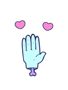 dönen kalpler çizgi el animasyonu