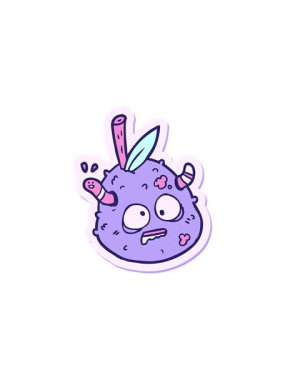 Eski bir armut çizgi filminin çıkartmasının radyoaktif ışıltılı animasyonu