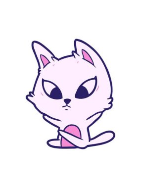 Kafası karışmış çizgi film kedisinin hareketli animasyonu