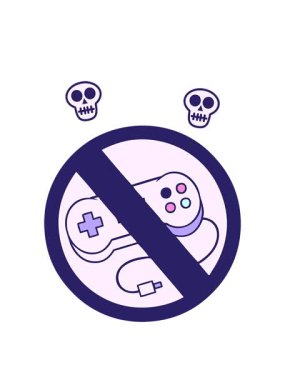 Oyun yok tabelasının sevimli çizgi filmlerinin kafatası animasyonları.