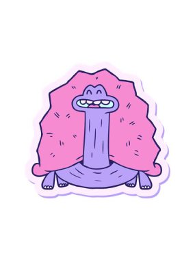 Komik bir karikatür kaplumbağasının çıkartmasını salla ve durdur.