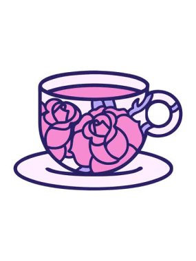 bir fincanın ve çiçek sanatının animasyonunu salla ve durdur