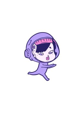 Astronot kadın karalamalarının satış animasyonu