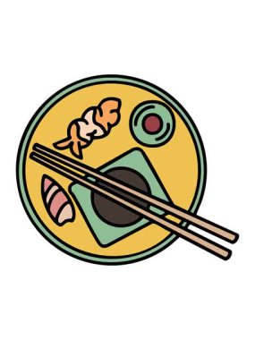 Tabakta sunulan geleneksel Japon Onigiri yemeklerinin hareketli animasyonu