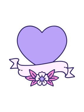 Kalp ve afişin ikonik dövme tarzının hareketli animasyonu