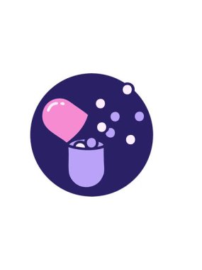 Açık tıbbi kapsül hapı ikonunun yatay titreşimli animasyonu