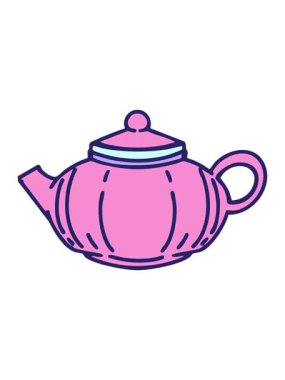 Seramik Japon çay demliği çizgi filminin hareketli animasyonu