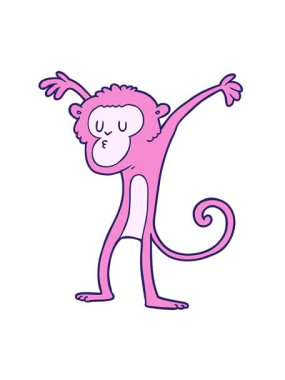 Çizgi film maymunu hareketli animasyonunu oynat