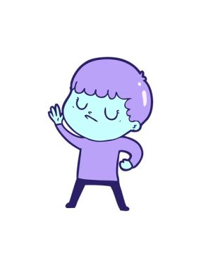 Çizgi film karakteri huysuz çocuğun basınçlı animasyonu