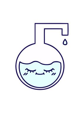 Bir bilim deneyinin illüstrasyonunun neon ışık efekti animasyonu