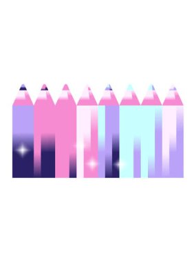 Renk kalemlerinin parlatıcı etkisi grafik vektör resimleme simgesi