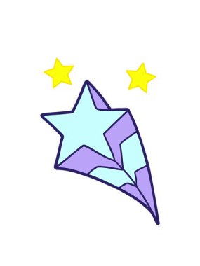 dönen yıldızların çizgi film kayan yıldızlarının animasyonu