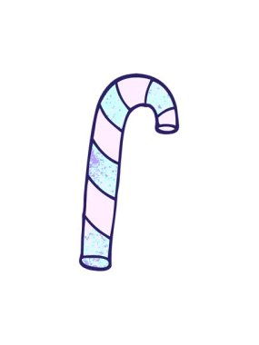 Karikatür karikatür karalamalarının titreşimli hareketi pembe baston şekerler.