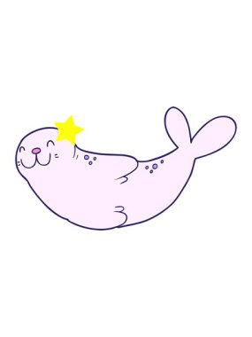 Parlayan yıldızlar çizgi film fok tasarımının animasyonunu etkiler.