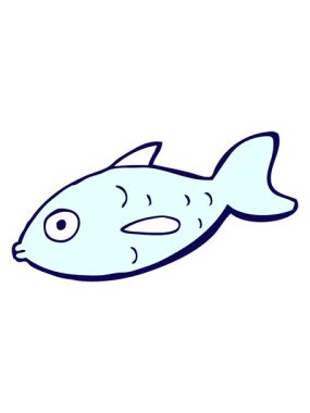 Çizgi film balık illüstrasyonunun neon ışık efektleri