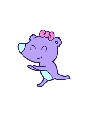 Kutup ayısının parlak neon çizgi filmdeki hareketli animasyonu