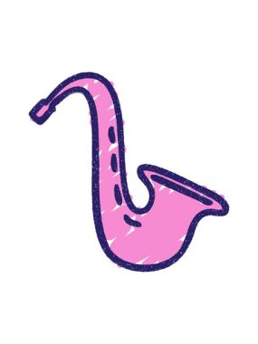 Saksafon Tebeşir Çiziminin parlak ışık efekti animasyonu