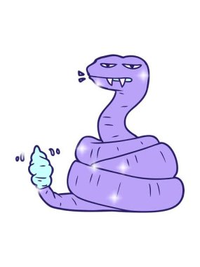 Sinirli çıngıraklı yılanın çizgi film animasyonu