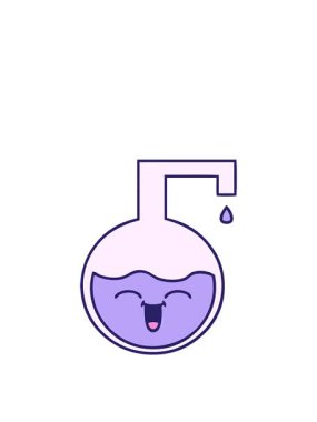 Bilim deneyinin sevimli çizgi filminin zıplama hareketi animasyonu