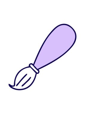 Bir boya fırçasının sevimli çizgi filminin neon ışık efektleri