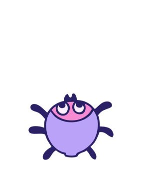 Ayağa kalk ve el animasyonunu uçur. Çizgi film böceği.