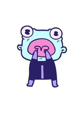 Çizgi filmin hareketli animasyonu garip uzaylı iletişimi