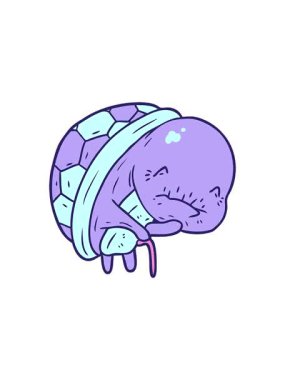 Yürüyen bastonlu yaşlı kaplumbağa çizgi filminin dönen hareketli animasyonu