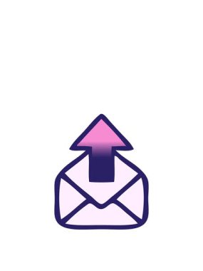 Bir e-posta işaretinin gradyan gölgelendirilmiş çizgi filminin canlandırması