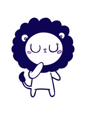 neon ışık efekti çizgi film aslanının animasyonu