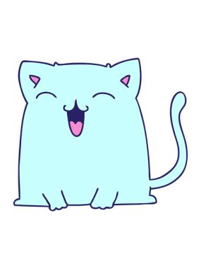 piksel efekt çizilmiş el animasyonu çizgi film kedisi